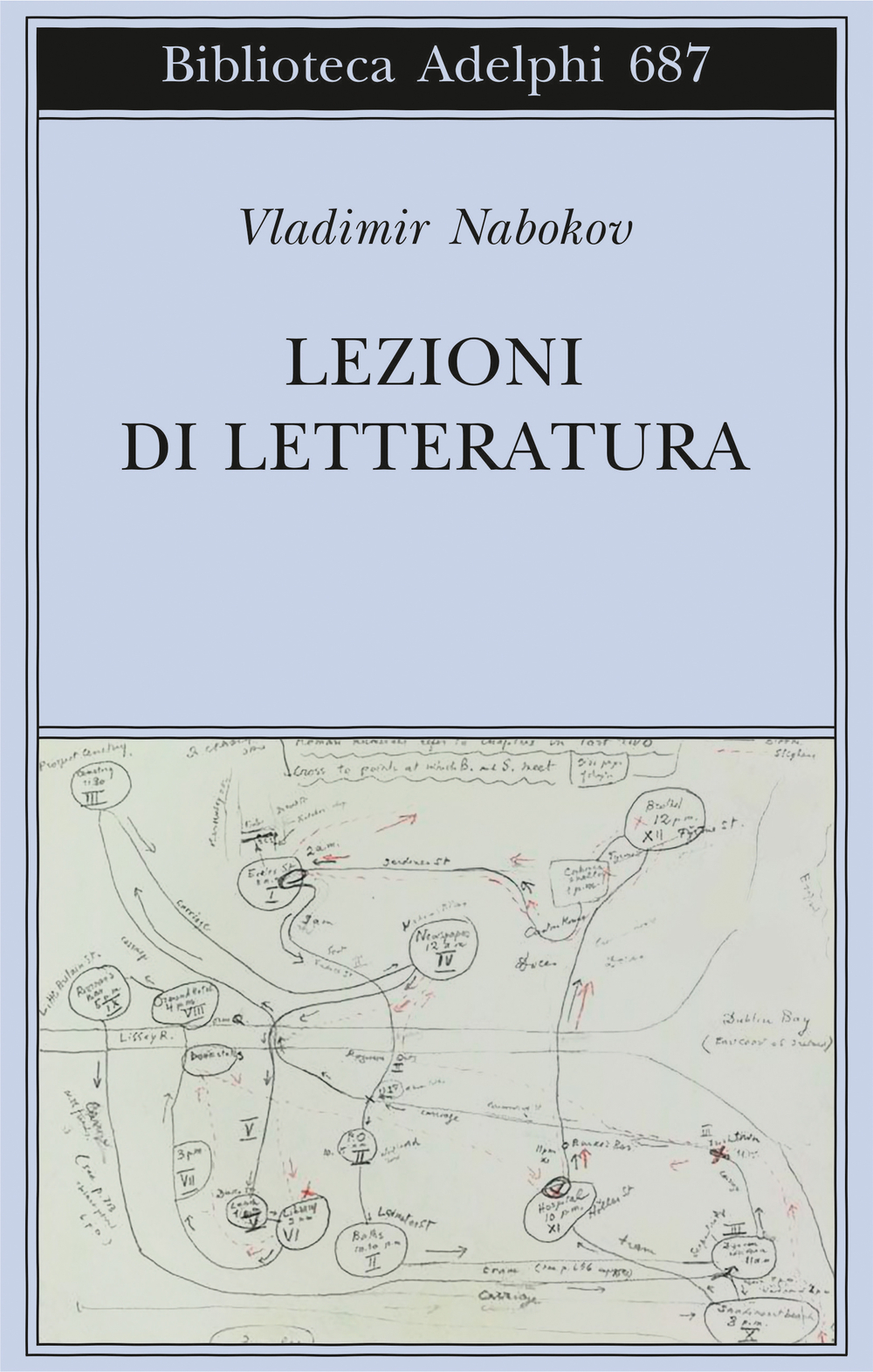 Copertina del libro Lezioni di letteratura di Vladimir Nabokov edito da Adelphi